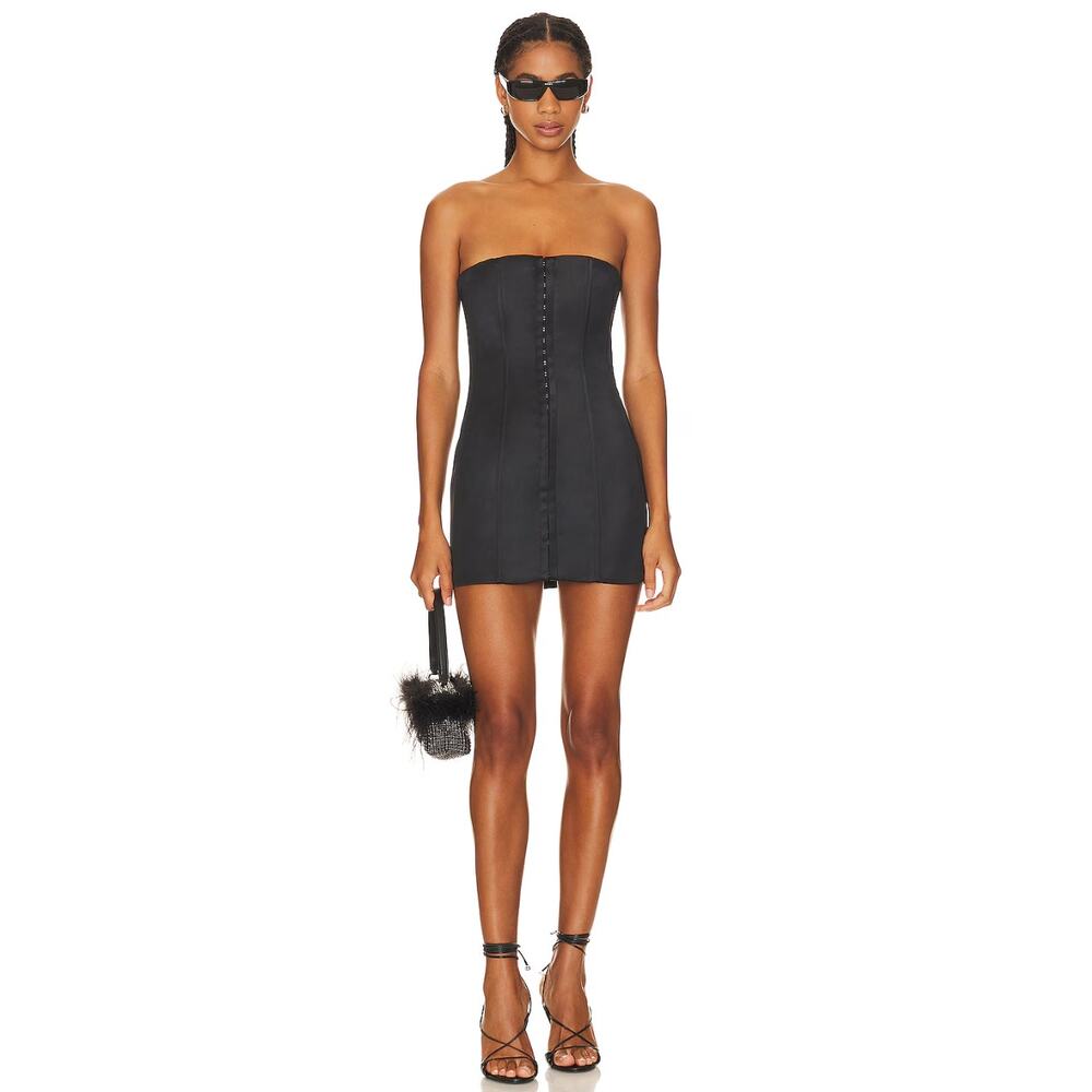 GUIZIO REVOLVE Satin Corset Dress in Black Women's XS
